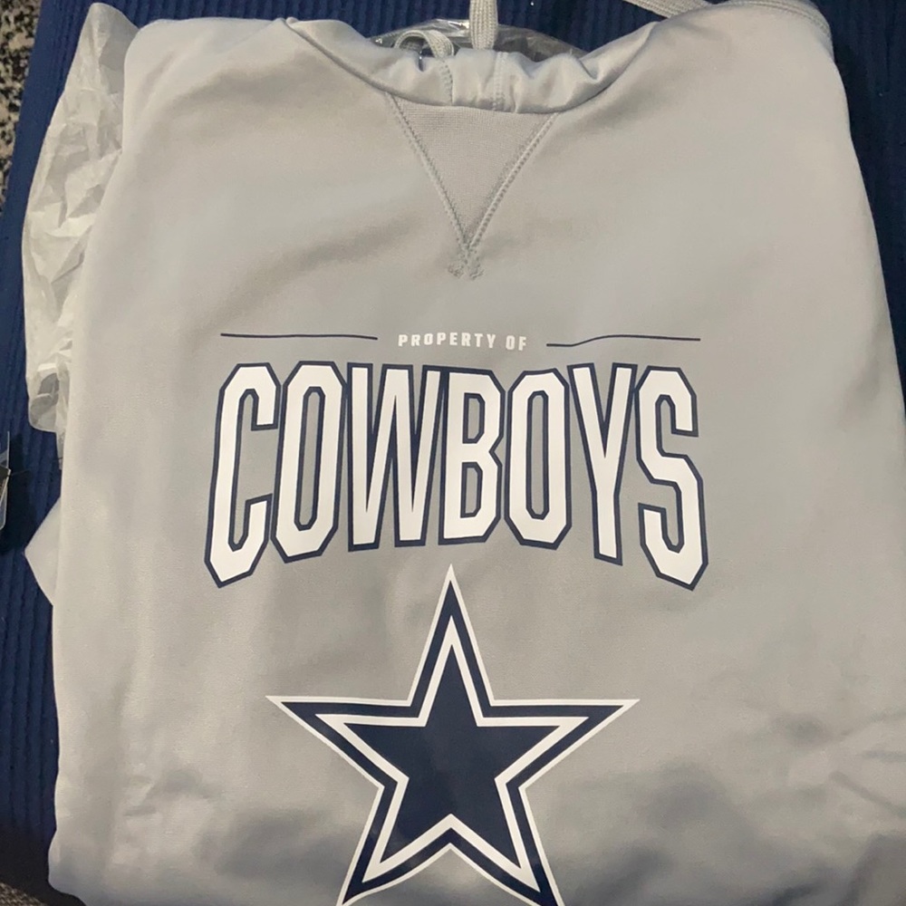 Nike Dallas Cowboys Therma-Fit Hoodie Gray NFL Pullover NWT